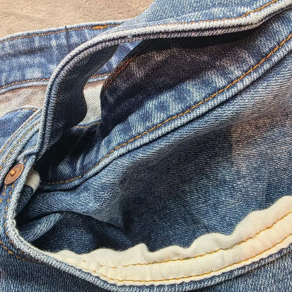 Lands' End Square Rigger Jeans Mens 40x30 Blue Medium Wash Classic Straight Leg